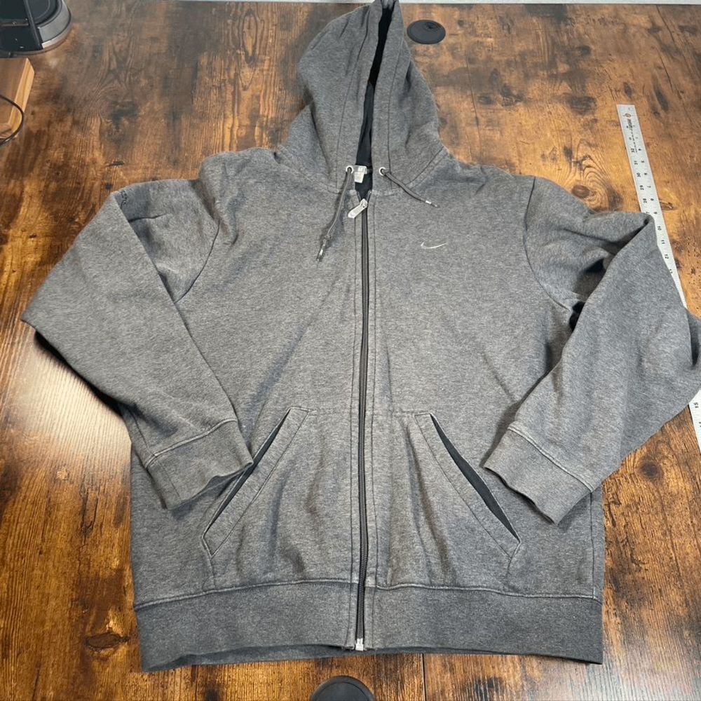 VINTAGE Y2K Grey Tag Nike Full Zip Hoodie Train 4 The Game Full Zip Gray‎ Size M